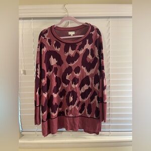 Wonderly Burgundy and Mauve Knit Sweater